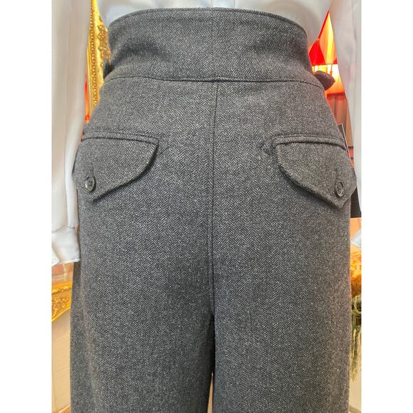 vintage 1990s gray wool pants high wrap waist banana republic pleated trousers 8 - Picture 10 of 10